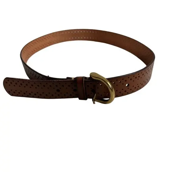 Fossil Perforated Brown Leather Belt FOSSIL Women main image 4